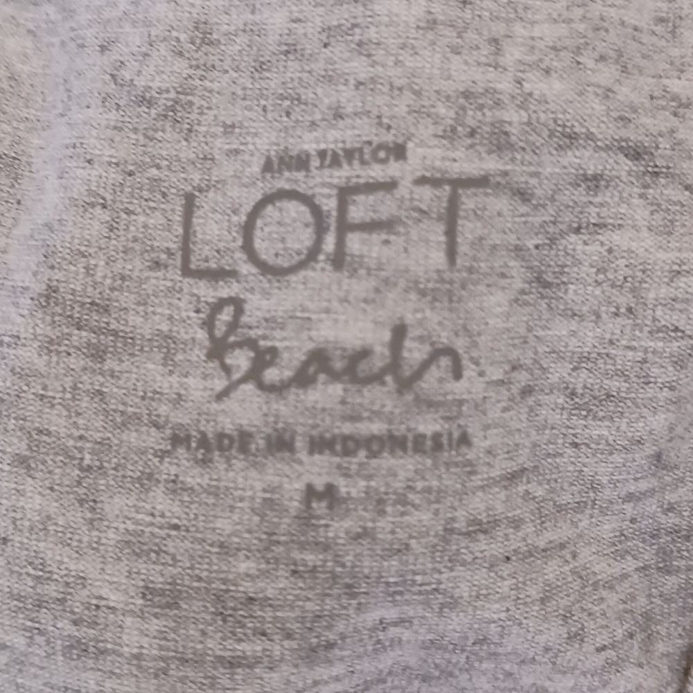 LOFT Beach Heather Grey Racerback Empire Waist Jersey Knit Maxi Dress M - Picture 7 of 7